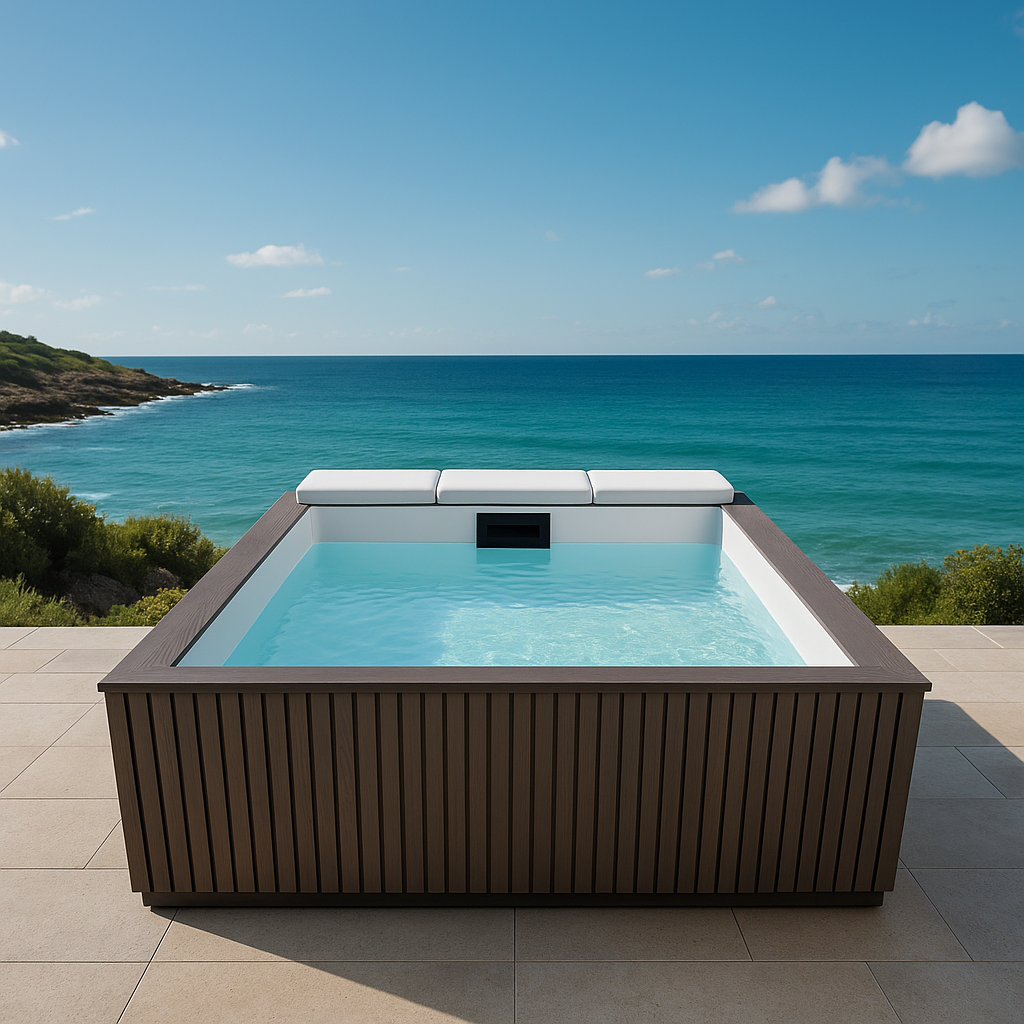 Mini Spa auf Terrasse mit Ausblick