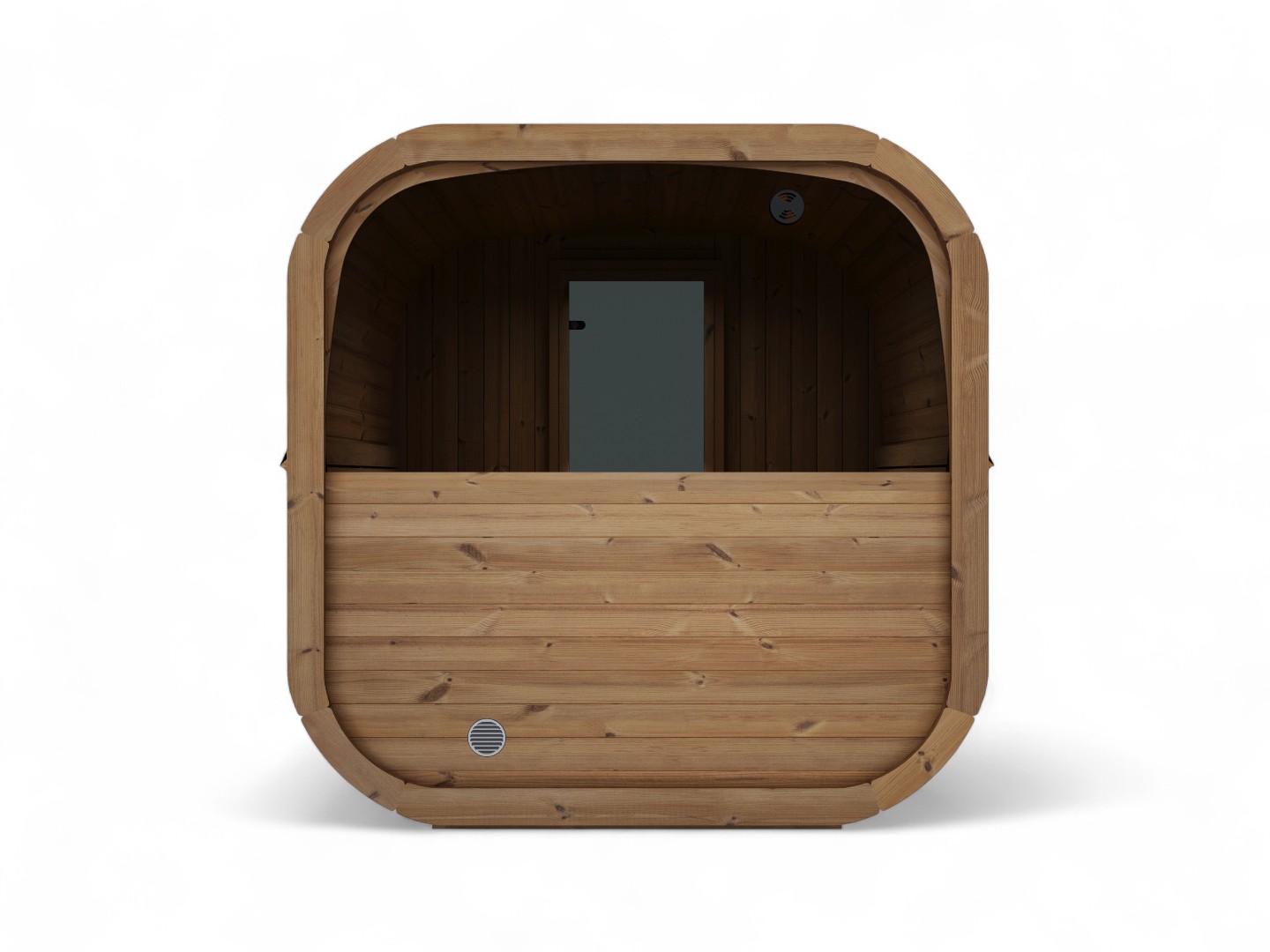 Sauna Cube L Rückseite mit Fenster